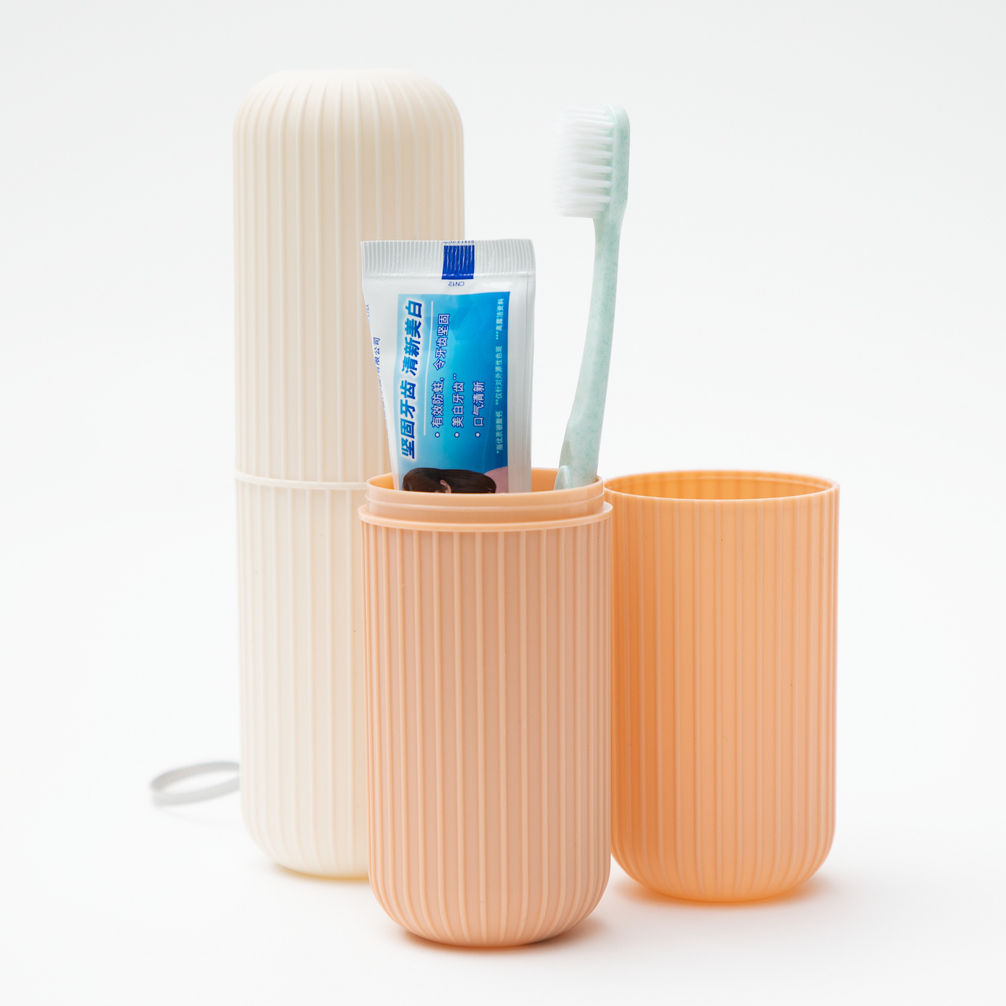 Toothbrush & Toothpaste Travel Case - 2 Pack Portable Toothbrush Holder for Traveling with Cup